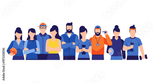 Diverse Fitness Team Group Portrait - Healthy Lifestyle & Sports Concept