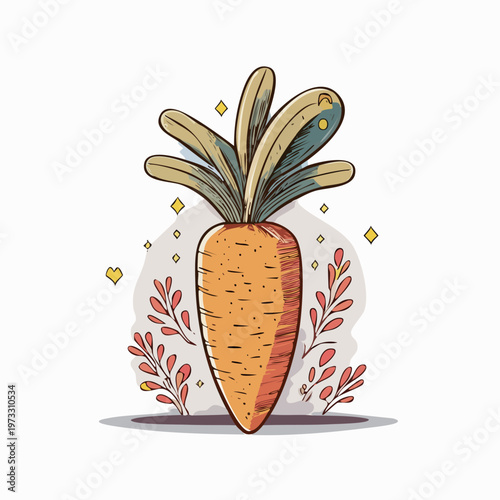 Colorful illustration of a carrot.