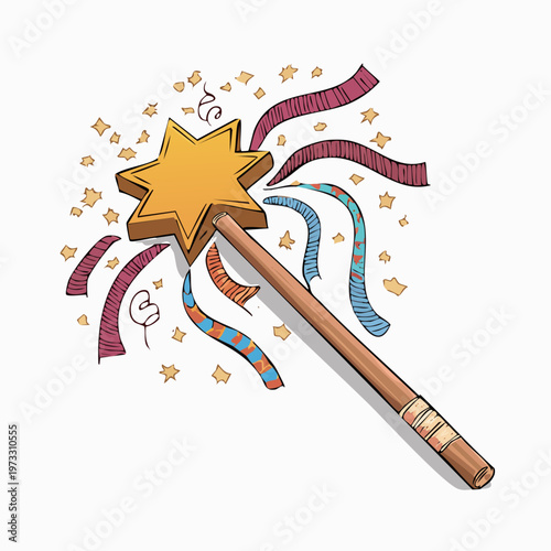 Magic wand with star on top.