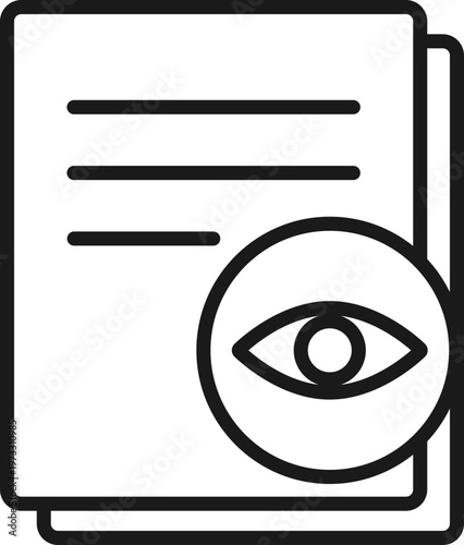 문서와 눈 라인 아이콘