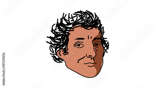 Arthur Wellesley portrait, flat vector illustration