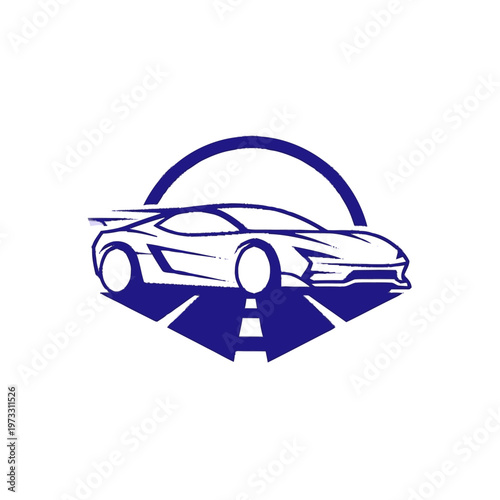 Modern sports car side view.