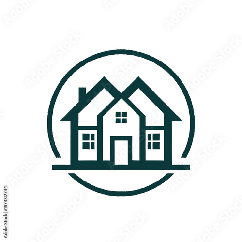 Simple house logo with roof.