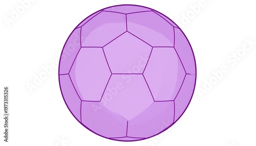 A two-dimensional illustration of a geometrical soccer-ball structure, comprised of pentagons and hexagons, shaded purple