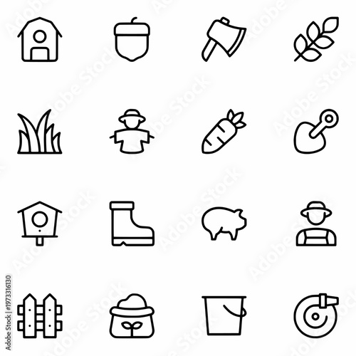 set of icons Agriculture
