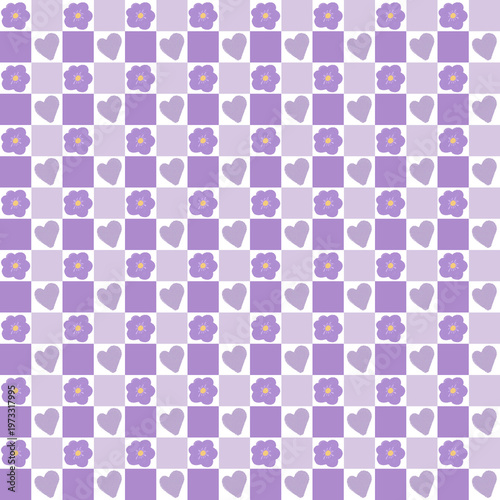 seamless geometric pattern with flowers