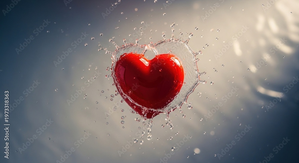 Obraz premium Heart in Water A Symbol of Love and Emotion.
