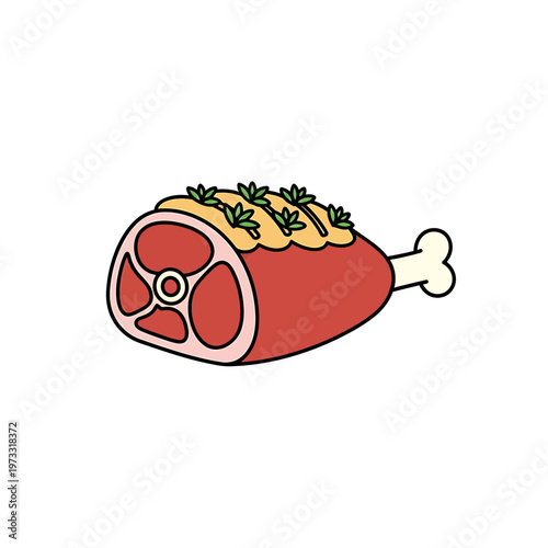 Savory Meat Delight: A single, delectable cut of savory meat, prepared with care and presented in a simple, appetizing manner.