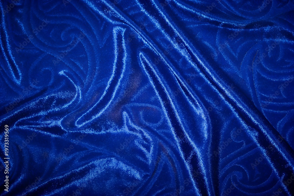 Fototapeta premium luxurious royal blue quilted velvet fabric texture with elegant diamond stitch folds