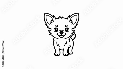 Cute Standing Chihuahua – Minimalist Happy Puppy Illustration