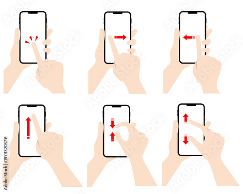 指でスマートフォン操作する6パターン