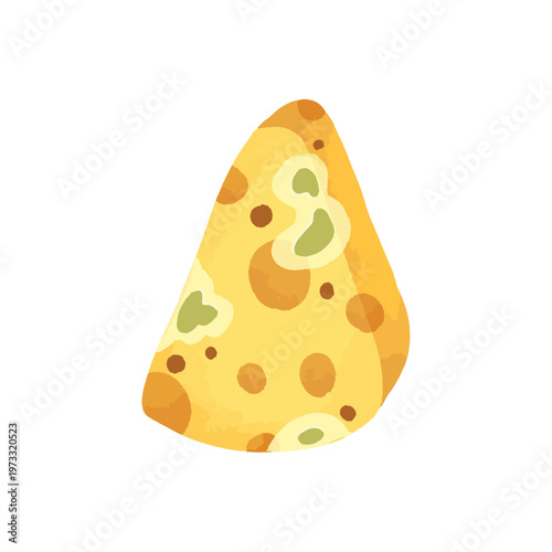 Watercolor Moldy Cheese Wedge Asset