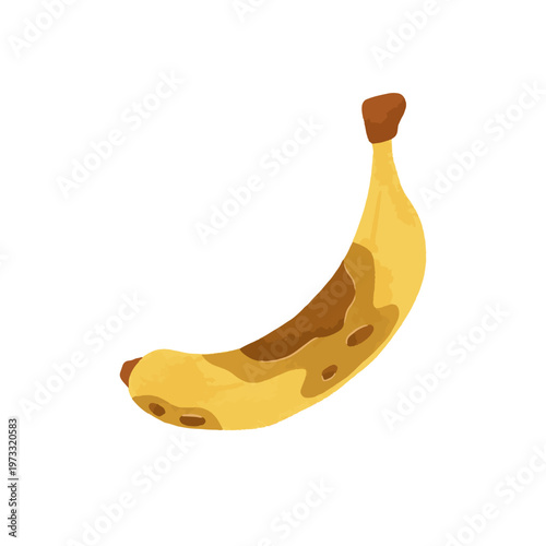 Overripe Browned Banana Watercolor