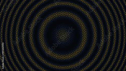 Seamless Cyber Gold Radial Wave Pattern in Vector SVG Format with Optical Illusion Ripple Effect, Abstract Futuristic Geometric Background in Metallic Black and Gold for Tech Design and Digital Art