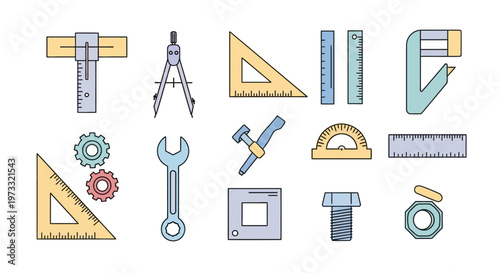 Collection of various drawing tools.