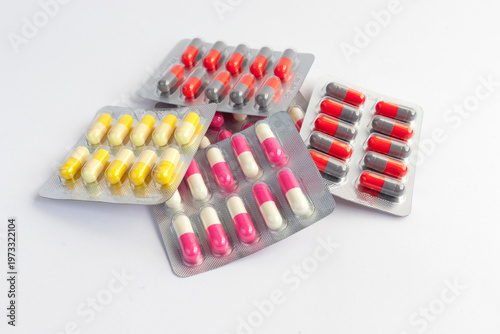 medications in blister packs, commonly used in pharmacy and healthcare settings for treatment.