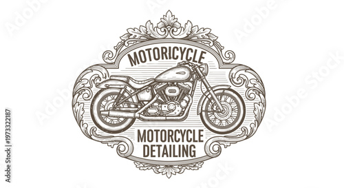 Vintage Engraved Motorcycle Emblem - Motorcycle Detailing Logo