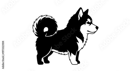 Shiba Inu Dog Vector Illustration - Minimalist Black and White Pet Graphic for Animal Design Projects