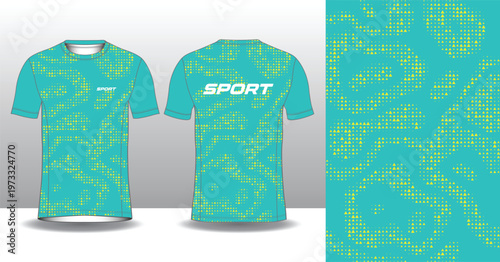 Professional Running Sport jersey template with modern geometric style for activewear