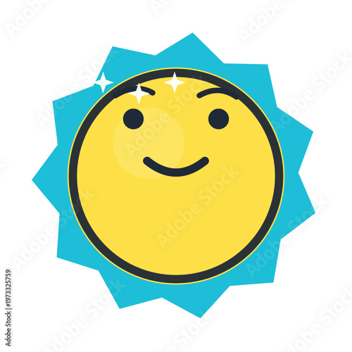 Unique yellow emoji groove flash SVG modern vector icon