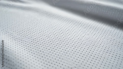 Close Up Macro Shot of White Textured Fabric With Perforations and Dust Particles