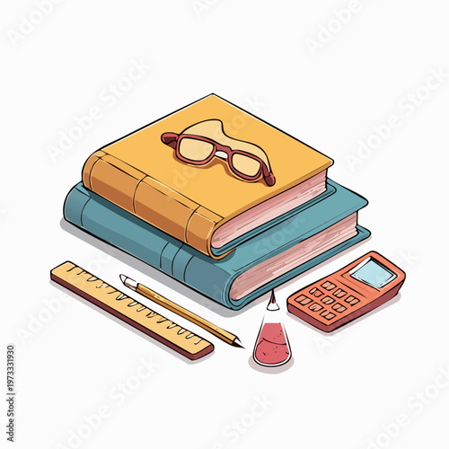 Stack of books with glasses on top.