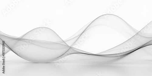 Abstract smoke waves flow gracefully over a shiny metal spoon and silver fork isolated on a white kitchen table