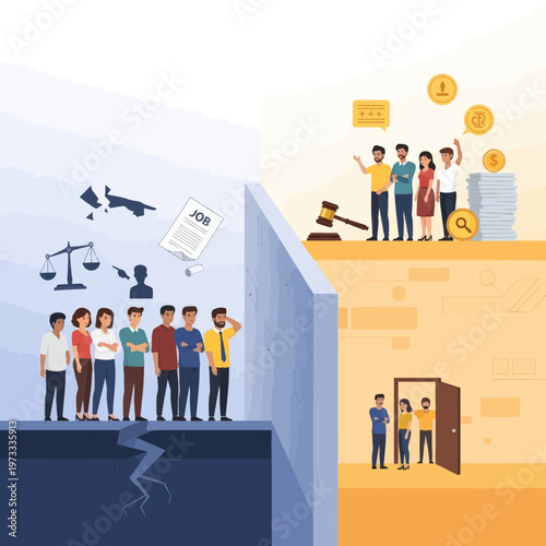 Social Inequality Dividing People Across Opportunity Gap