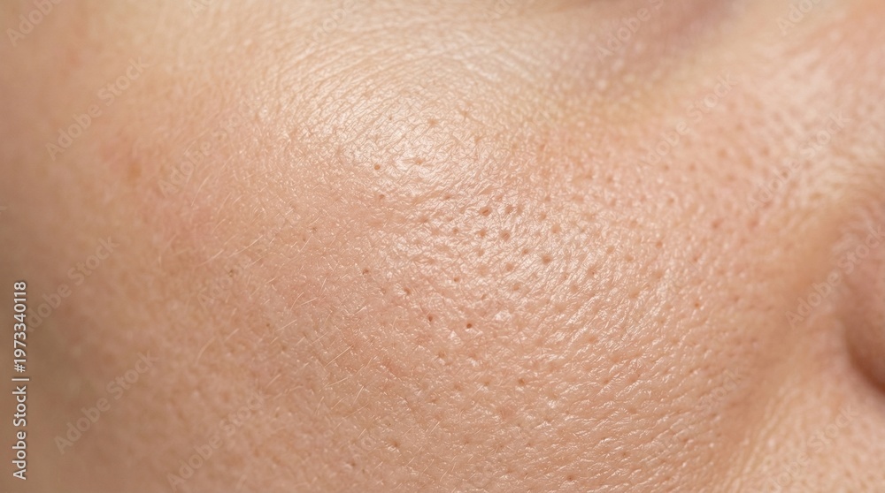 Fototapeta premium Macro human skin pores texture dermatology background