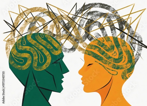 Conflitto mentale e incomprensione: due profili con caos astratto