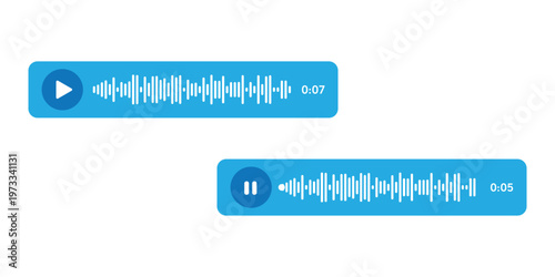 Audio Message Chat UI, Voice Note Waveform Player, Messaging App Sound Recorder Interface, DJ Music, Music Wave, Sound Radio Form, Voice Signal, Audio Wave, Music Player, Video Editor.