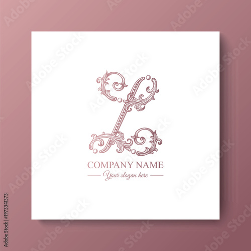 Logo monogram letter L in refined ornamental style. Clean elegant logotype for personal brand, business and corporate identity.