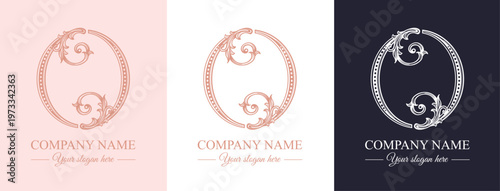 Logo monogram letter O in refined ornamental style. Clean elegant logotype for personal brand, business and corporate identity.