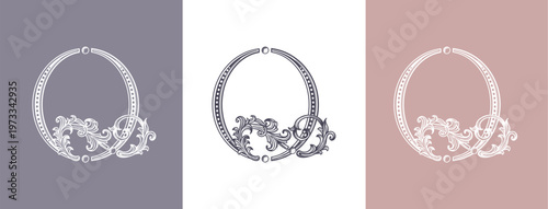 Logo monogram letter Q in refined ornamental style. Clean elegant logotype for personal brand, business and corporate identity.