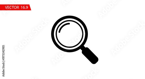 3D magnifying glass icon with an optical lens tool isolated on a white background as a web search symbol for find and zoom internet magnification vector illustration