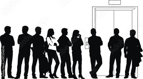 People Group Standing Silhouette