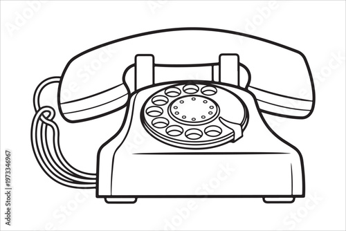 Classic Rotary Telephone Line Art