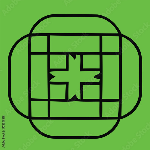 Json title abstract green geometric design a black outline pattern on a vibrant green background description a striking green