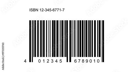 ISBN barcode with numbers isolated on transparent background publishing and book code