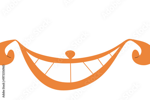 Abstract white smile mask illustration with gothic horror aesthetic