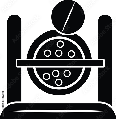 Black and white medical eye vision care vector illustration for ophthalmology and optometry design