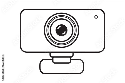 Webcam Line Art Icon for Video Communication