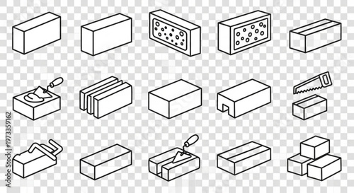 Masonry and Construction Icon Set