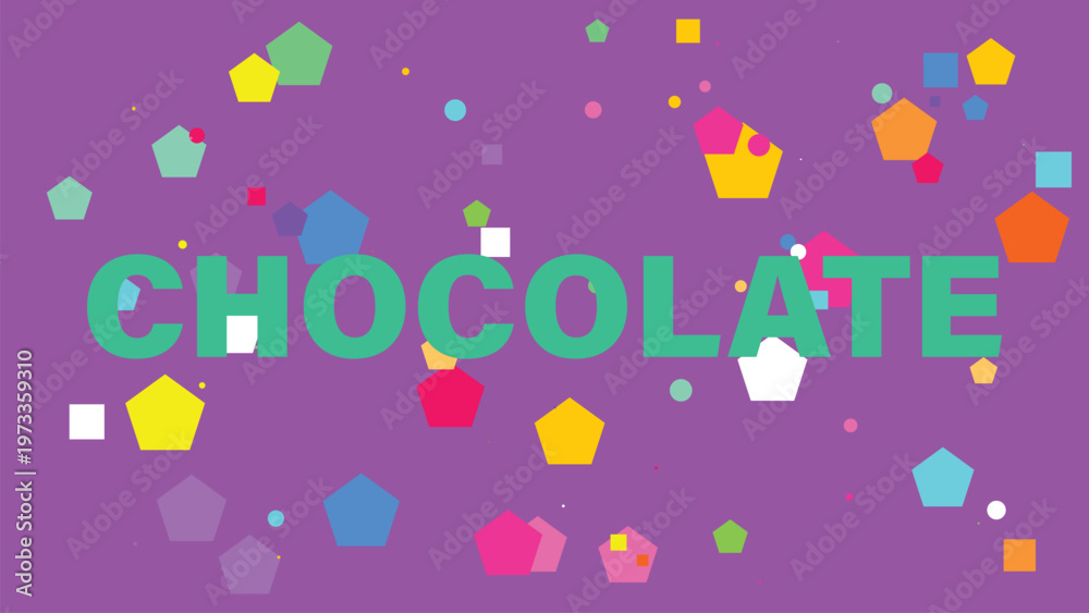 Obraz premium Chocolate, colorful confetti, party background, purple vector