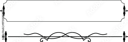 Elegant decorative border with intricate swirls and ornate end caps for framing designs.