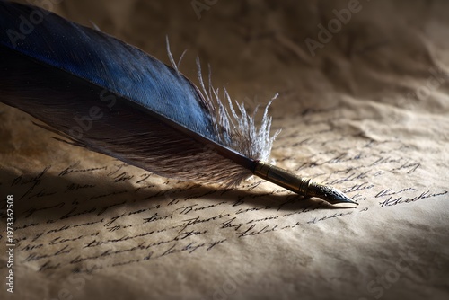 Old letter with handwritten sonnet, warm light highlighting timeless literary charm.