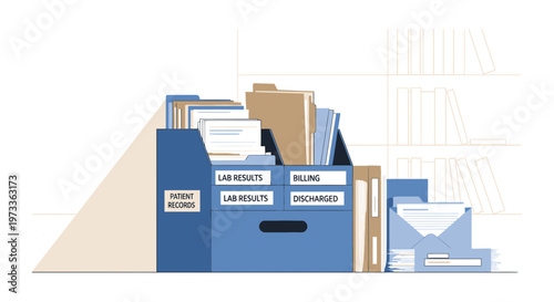 Medical Records Organization: Files, Folders, and Documents in a Desk Organizer
