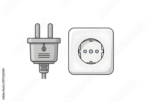 Electrical Plug and Socket Illustration