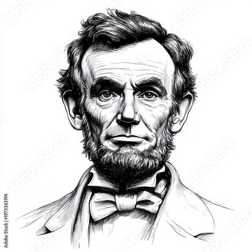 monochrome illustrated head-and-shoulders portrait of a man in a suit and bow tie with wavy hair and visible ears, face obscured by a gray square conveying mystery and anonymity