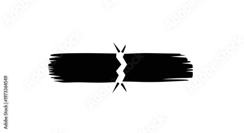 Black Brush Stroke with Zigzag Cut.